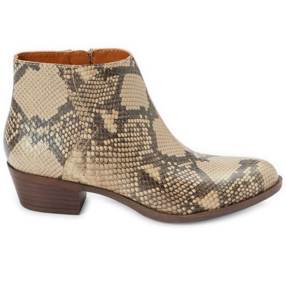 Lucky Brand Snake-Embossed Bhadie Leather Bootie Sz10